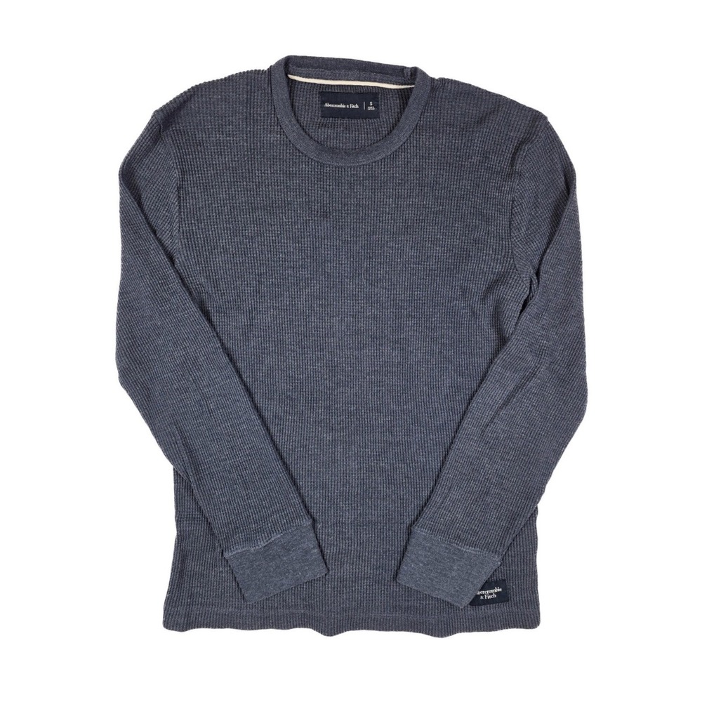 Abercrombie & Fitch Navy Blue Waffle Knit Thermal L/Sleeve Shirt Men's Size S